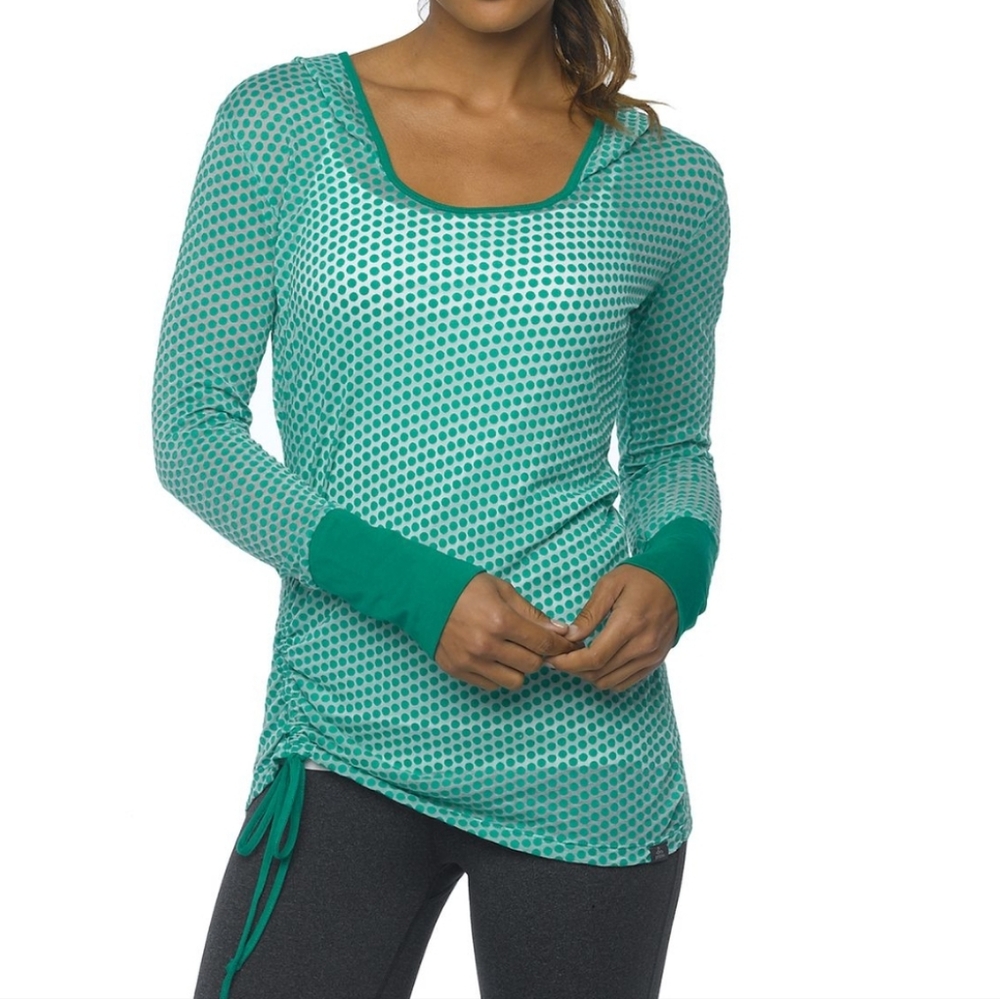 Prana Teal Dot Long Sleeve Tee